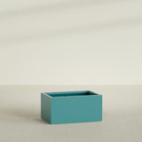 Torino Wide Rectangular Planter in Satin Seafoam Green, 36"L × 24"D × 18"H, shown empty
