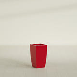 Toulan Tapered Square Planter in Gloss Red, 12"W × 22"H, shown empty