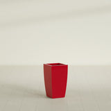 Toulan Tapered Square Planter in Gloss Red, 12"W × 22"H, shown empty