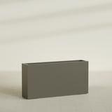 Milano Narrow Rectangular Planter in Matte Bronze, 48"L × 10"D × 24"H, shown empty