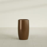 Lisbon tall round tapered fiberglass planter in Metallic Bronze, 18 in diameter, 32 in high, shown empty
