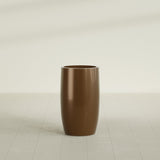 Lisbon tall round tapered fiberglass planter in Metallic Bronze, 18 in diameter, 32 in high, shown empty