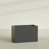 Brisbane Rectangular Planter in Matte Charcoal, 48"L × 24"D × 32"H, shown empty