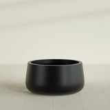 Short Hayden Bowl Planter in Matte Black, 20"D × 10"H, shown empty