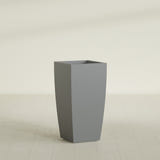 Toulan Tapered Square Planter in Matte Gunmetal, 18"W × 36"H, shown empty
