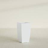 Toulan Tapered Square Planter in Gloss Bright White, 16"W × 30"H, shown empty