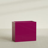 Darwin Rectangular Planter in Gloss Eggplant, 48"L × 24"D × 42"H, shown empty