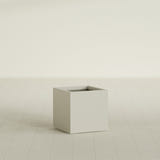 Montroy Cube Planter in Satin Beige, 20", shown empty