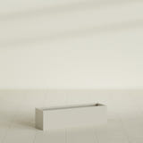 Monaco Rectangle Planter in Satin Beige, 26"L, shown empty