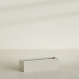 Monaco Rectangle Planter in Satin Beige, 26"L, shown empty
