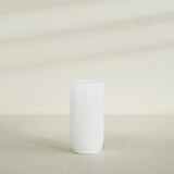 Saint Tropez Bullet Round Planter in Matte Bright White, 24"D × 50"H, shown empty