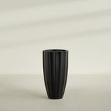 San Jose Tall Fluted Planter in Matte Black, 22"D × 40"H, shown empty