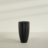 San Jose Tall Fluted Planter in Matte Black, 22"D × 40"H, shown empty