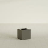 Montroy Cube Planter in Matte Bronze, 16", shown empty
