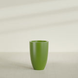 Brannan Tapered Round Planter in Satin Green, 24"D × 35"H, shown empty