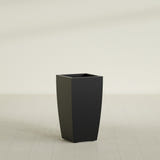 Toulan Tapered Square Planter in Matte Black, 16"W × 30"H, shown empty