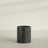 Rio Grande Cylinder Planter in Matte Charcoal, 18"D × 20"H, shown empty