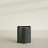 Rio Grande Cylinder Planter in Matte Charcoal, 18"D × 20"H, shown empty