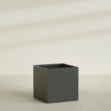 Montroy Cube Planter in Matte Charcoal, 48", shown empty