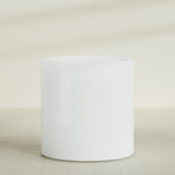 Rio Grande Cylinder Planter in Matte Bright White, 30"D × 32"H, shown empty