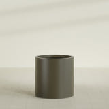 Rio Grande Cylinder Planter in Matte Bronze, 22"D × 22"H, shown empty