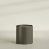 Rio Grande Cylinder Planter in Matte Bronze, 22"D × 22"H, shown empty