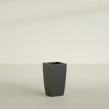 Toulan Tapered Square Planter in Matte Charcoal, 12"W × 22"H, shown empty