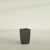 Toulan Tapered Square Planter in Matte Charcoal, 12"W × 22"H, shown empty