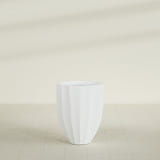 Alicante Fluted Planter in Matte Bright White, 22"D × 27"H, shown empty