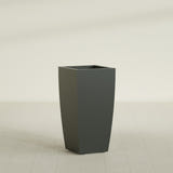 Toulan Tapered Square Planter in Matte Charcoal, 18"W × 36"H, shown empty