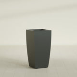 Toulan Tapered Square Planter in Matte Charcoal, 18"W × 36"H, shown empty