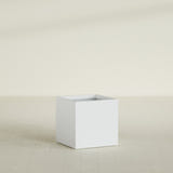 Montroy Cube Planter in Gloss Bright White, 28", shown empty