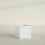Montroy Cube Planter in Gloss Bright White, 28", shown empty