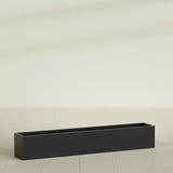 Monaco Rectangle Planter in Matte Black, 44"L, shown empty