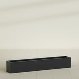 Monaco Rectangle Planter in Matte Black, 44"L, shown empty