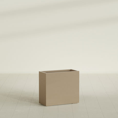 Potsdam Rectangular Planter in Gloss Metallic Gold, 36"L × 16"D × 32"H, shown empty
