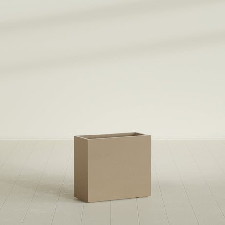Potsdam Rectangular Planter in Gloss Metallic Gold, 36"L × 16"D × 32"H, shown empty