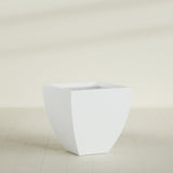 Lima Tapered Square Planter in Matte Bright White, 30", shown empty
