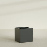 Montroy Cube Planter in Matte Charcoal, 36", shown empty