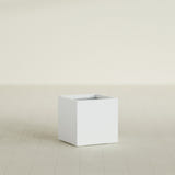 Montroy Cube Planter in Matte Bright White, 20", shown empty