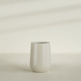 Hayden Urn Planter in Satin Beige, 15"Diam × 23"H, shown empty