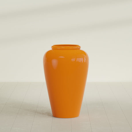 Barà Jar Planter in Gloss Tangerine, 24"D × 37"H, shown empty