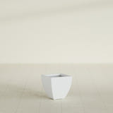 Lima Tapered Square Planter in Gloss Bright White, 12", shown empty