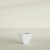 Lima Tapered Square Planter in Gloss Bright White, 12", shown empty