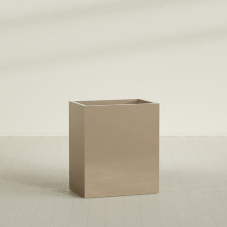 Darwin Rectangular Planter in Gloss Metallic Gold, 36"L × 24"D × 42"H, shown empty