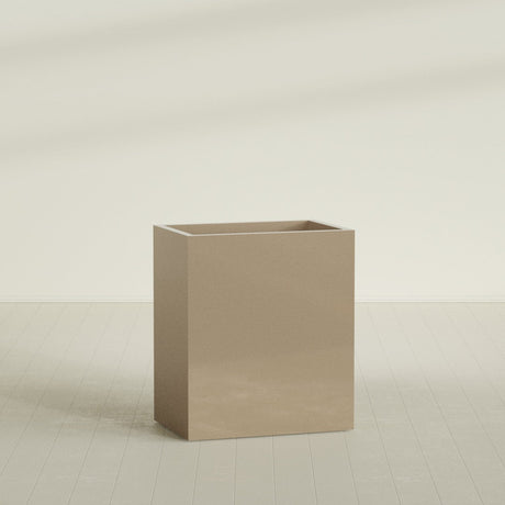 Darwin Rectangular Planter in Gloss Metallic Gold, 36"L × 24"D × 42"H, shown empty