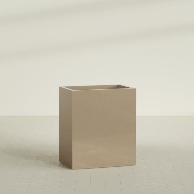 Darwin Rectangular Planter in Gloss Metallic Gold, 36"L × 24"D × 42"H, shown empty