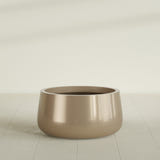Short Hayden Bowl Planter in Gloss Metallic Gold, 20"D × 10"H, shown empty