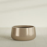 Short Hayden Bowl Planter in Gloss Metallic Gold, 20"D × 10"H, shown empty