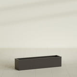 Monaco Rectangle Planter in Matte Dark Brown, 32"L, shown empty
